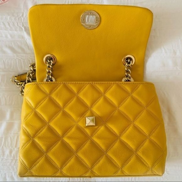 Kate Spade Mustard Yellow Quilted Natalia Chain Bag - Picture 10 of 15